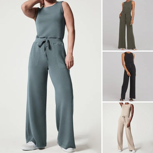 Aubrey - Versatile Elegance Sleeveless Plain Jumpsuit