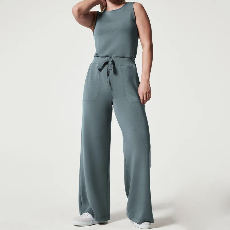 Aubrey - Veelzijdige elegantie Mouwloze effen jumpsuit