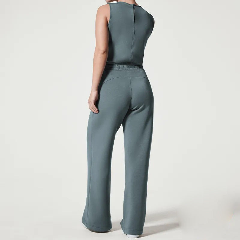 Aubrey - Veelzijdige elegantie Mouwloze effen jumpsuit