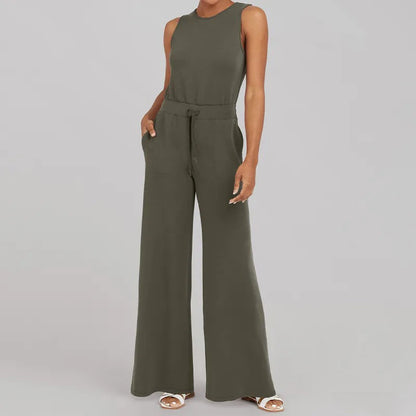 Aubrey - Versatile Elegance Sleeveless Plain Jumpsuit