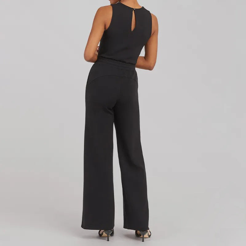 Aubrey - Versatile Elegance Sleeveless Plain Jumpsuit