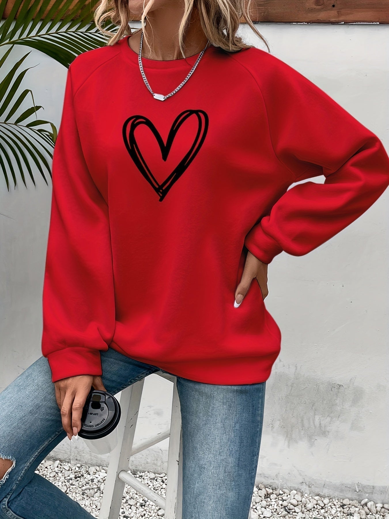 Yara - Sweatshirt met hartprint