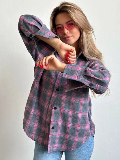 Carrie | Elegant checked flannel shirt