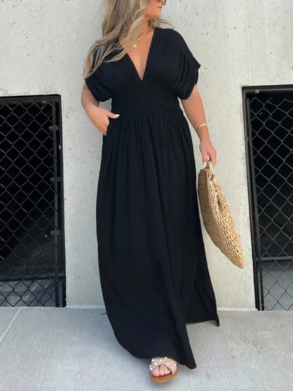 Denise™ - V-neck with split Maxi Long Dress