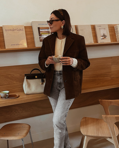 Vintage Suede Blazer for Women