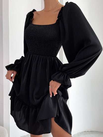 Camila Dress - Radiate feminine elegance in this ruffled mini dress!