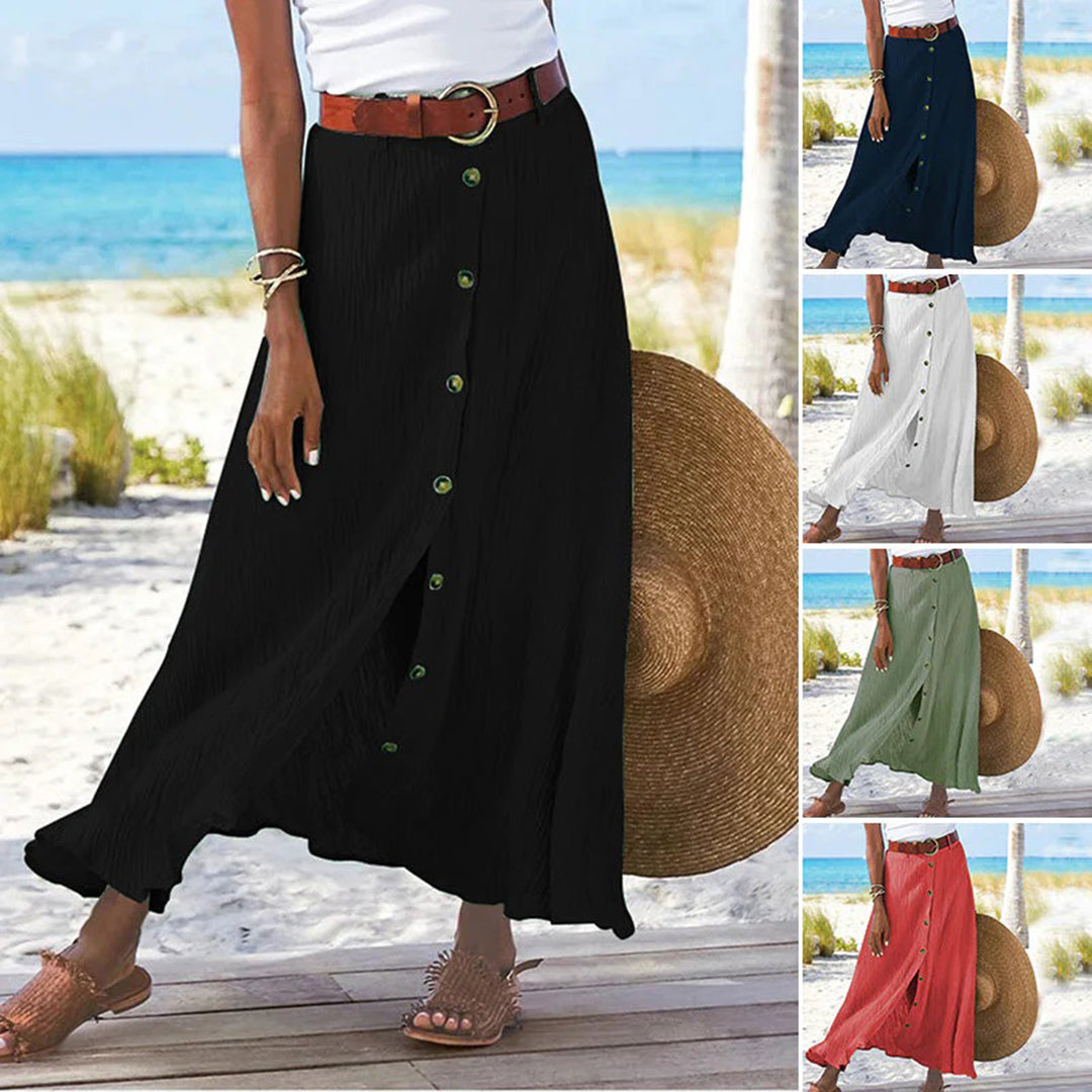 LEXIE - Button Front Maxi Skirt 