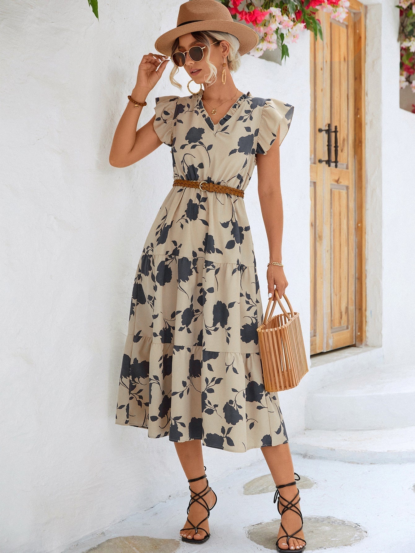 Lucinda | Elegant Summer Dress with Floral Print 