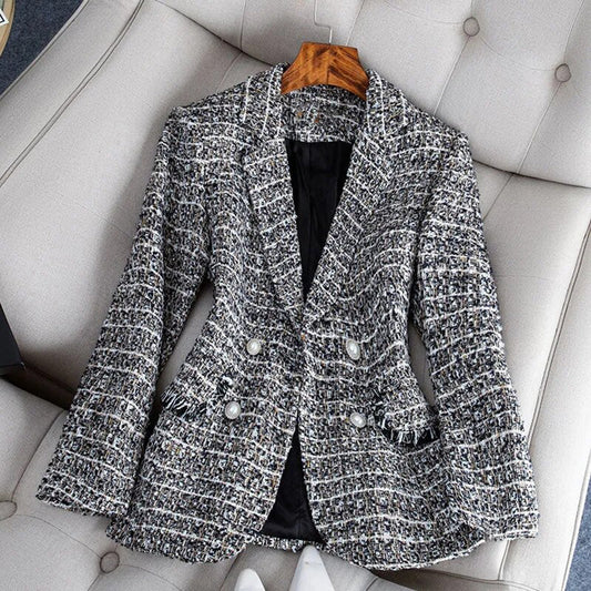 BLYTHE - Women's Checked and Fitted Blazer Coat