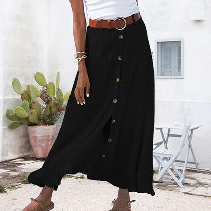 LEXIE - Button Front Maxi Skirt 