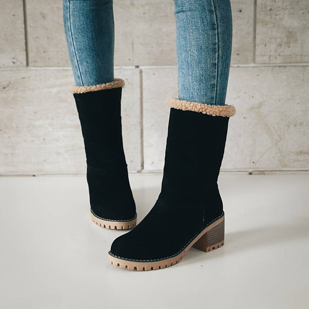 CAROLINE - Warm winter boots with high heel