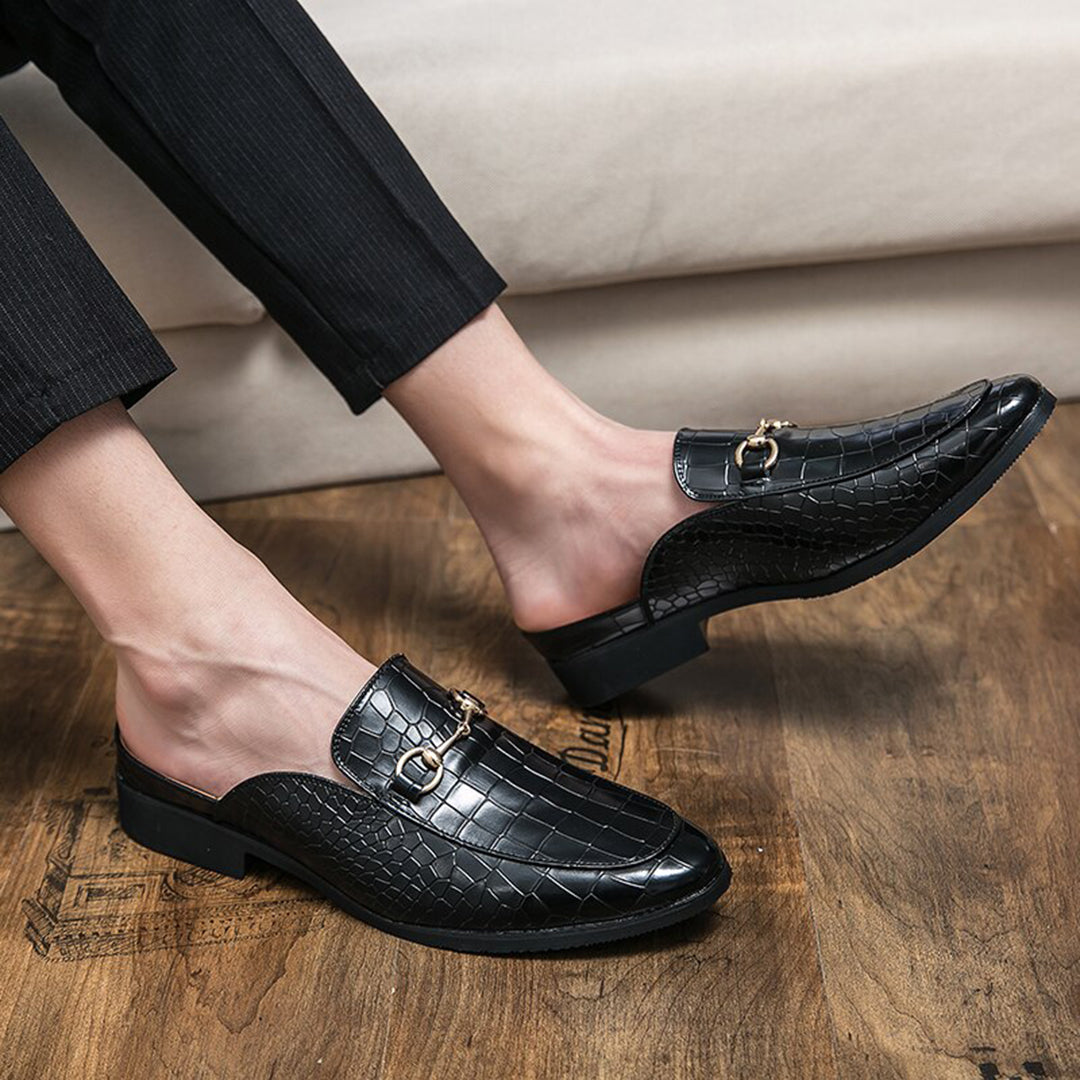 Pharell - Leren Open Hak Loafers