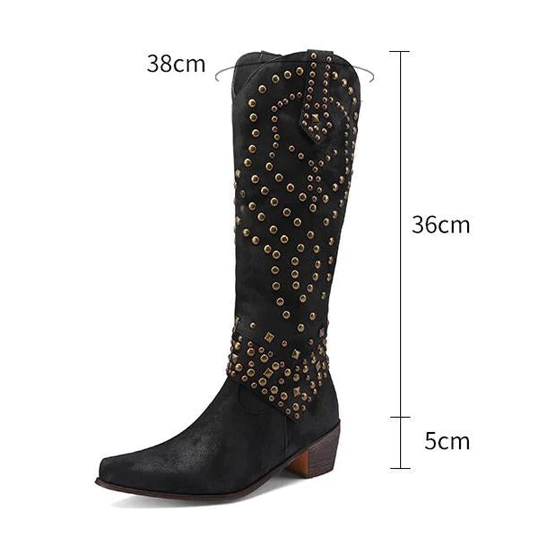 JOAN - Boots with metal studs and high heel