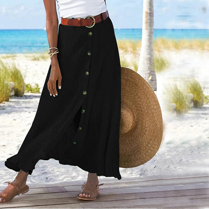 LEXIE - Button Front Maxi Skirt 