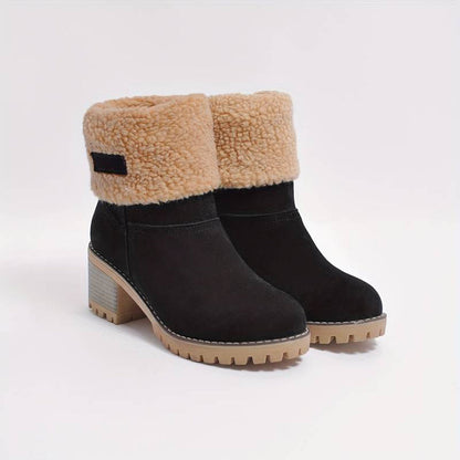 CAROLINE - Warm winter boots with high heel