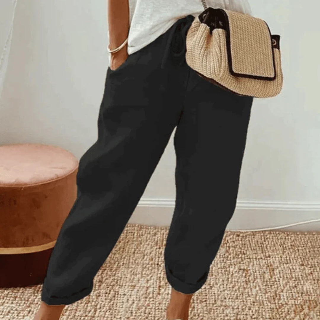 MARTINA - Comfortable trousers with drawstring