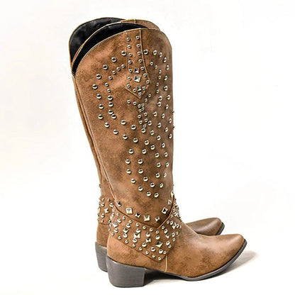 JOAN - Boots with metal studs and high heel