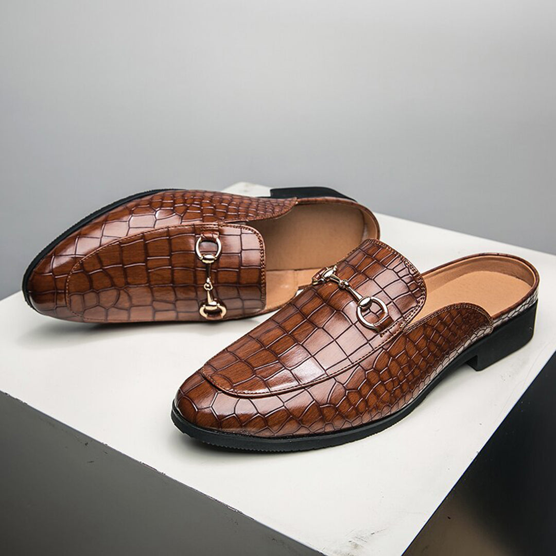 Pharell - Leren Open Hak Loafers