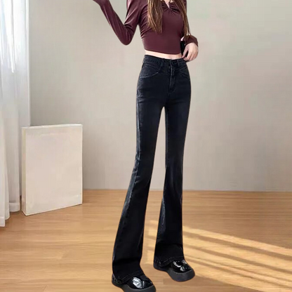 AIJA - Black flared trousers for women