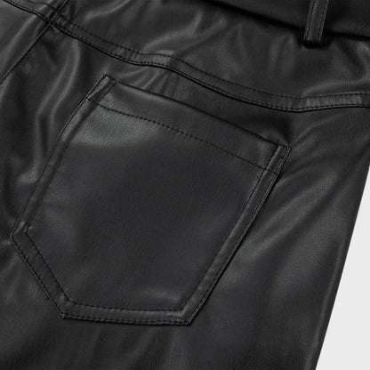 Jaska - Straight cut leather trousers