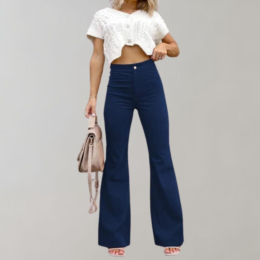 Abel - Trendy corduroy flared trousers