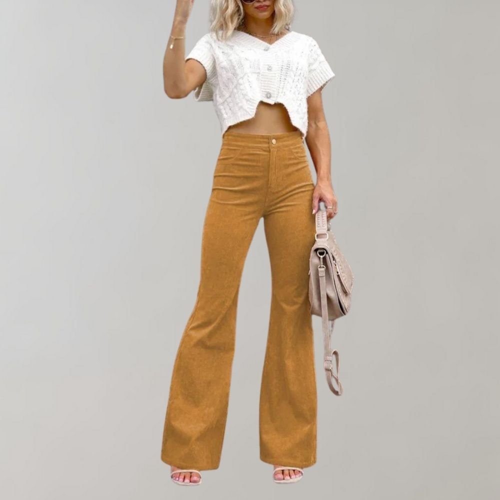 Abel - Trendy corduroy flared trousers