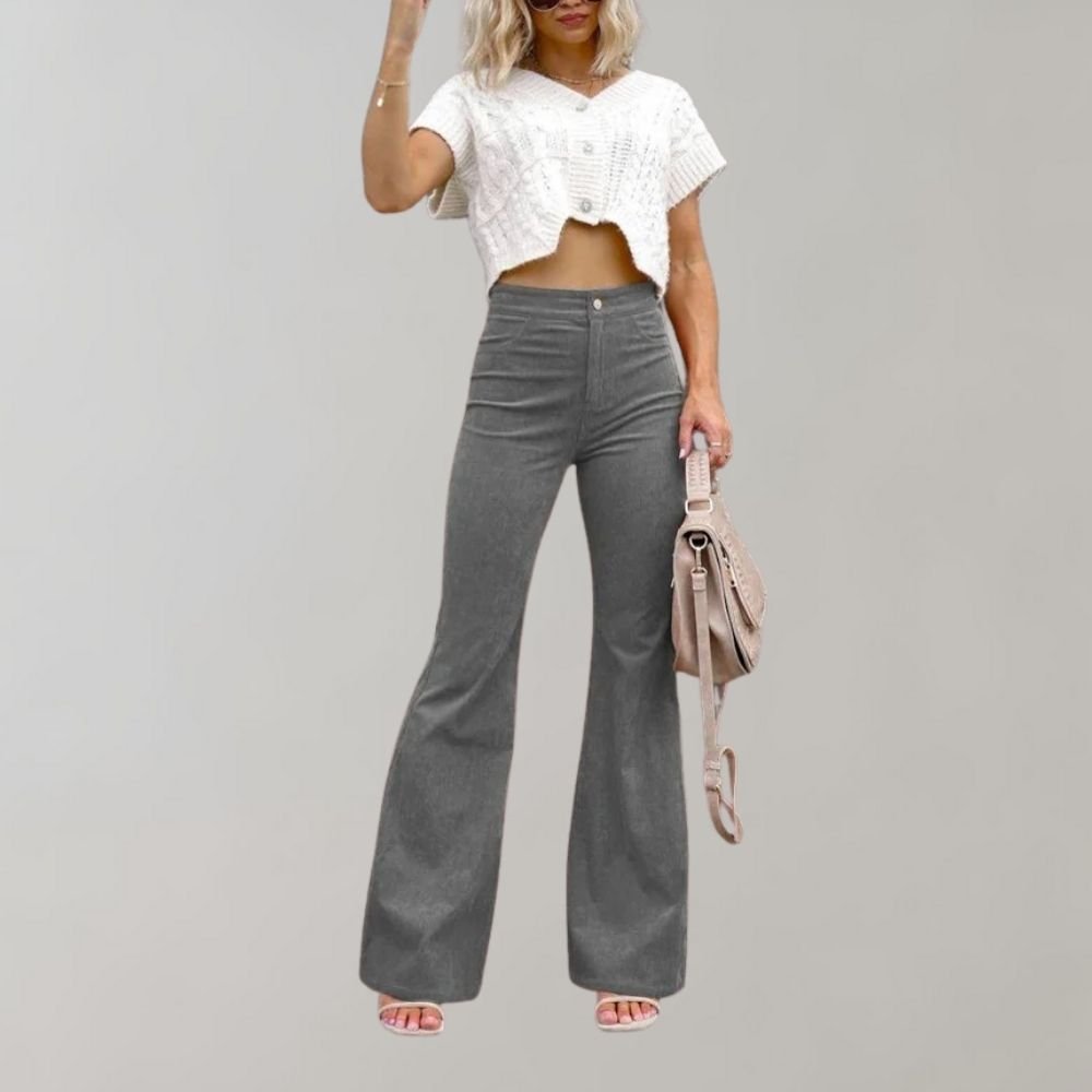 Abel - Trendy corduroy flared trousers