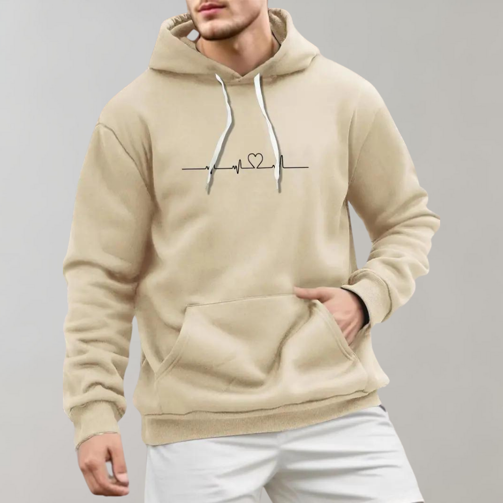 Micha - Men's hoodie with heart print