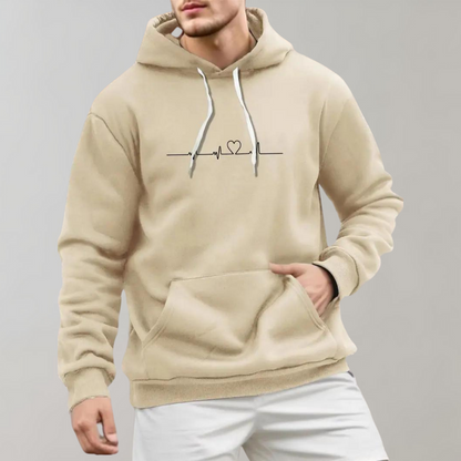 Micha - Herenhoodie met hartjesprint