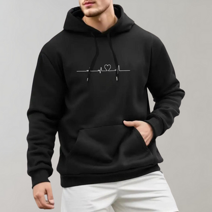 Micha - Herenhoodie met hartjesprint