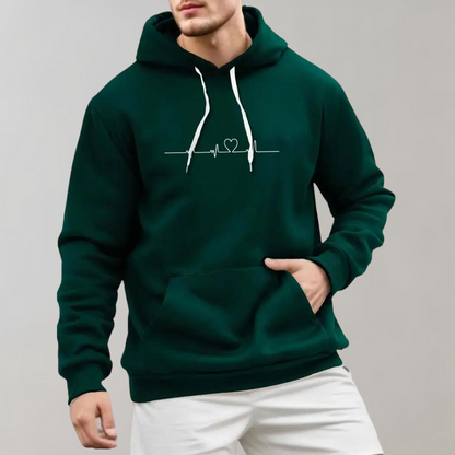 Micha - Herenhoodie met hartjesprint