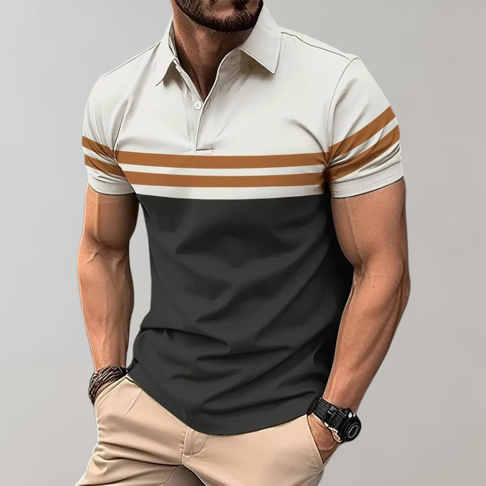 Pepijn - Casual striped polo shirt for men