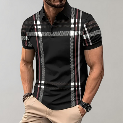 Ruben - Stylish checked men's polo shirt