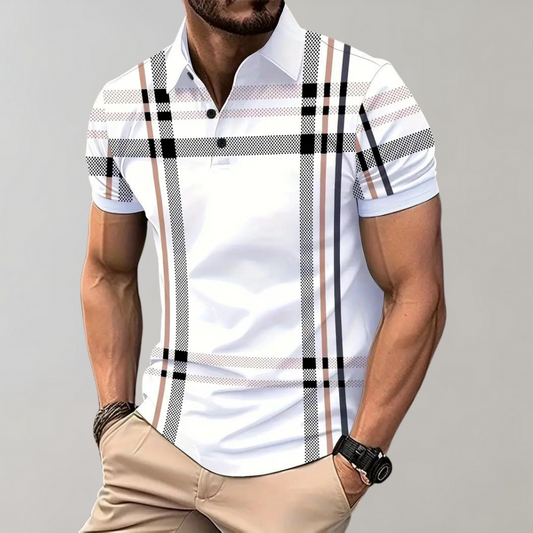 Ruben - Stylish checked men's polo shirt