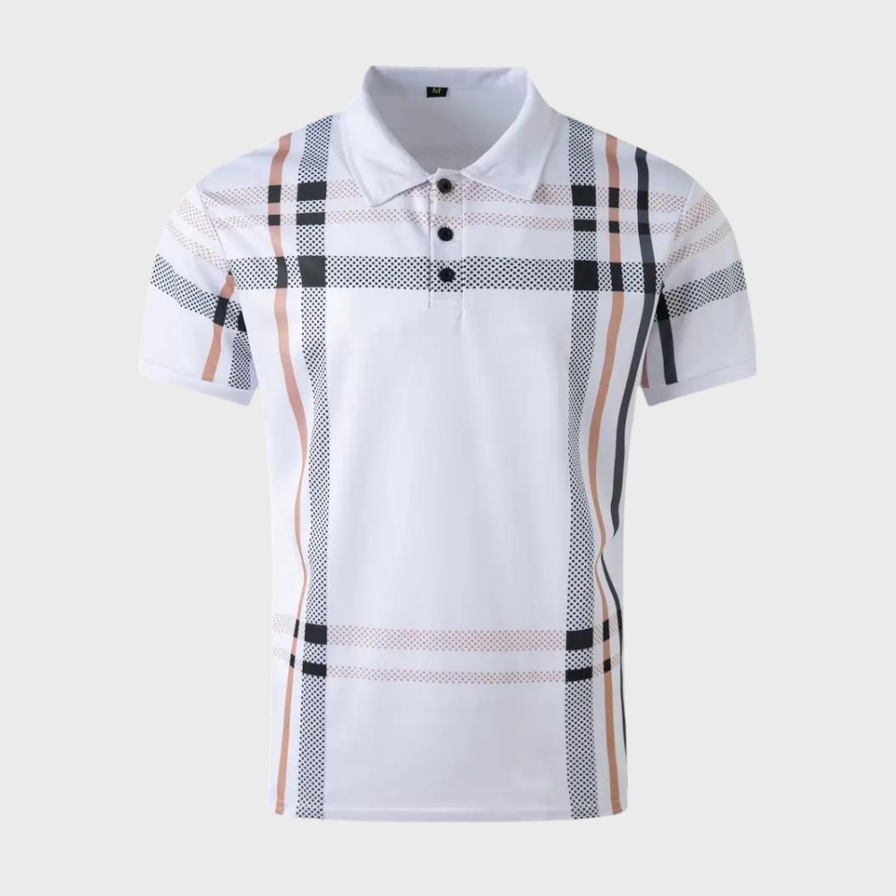 Ruben - Stylish checked men's polo shirt