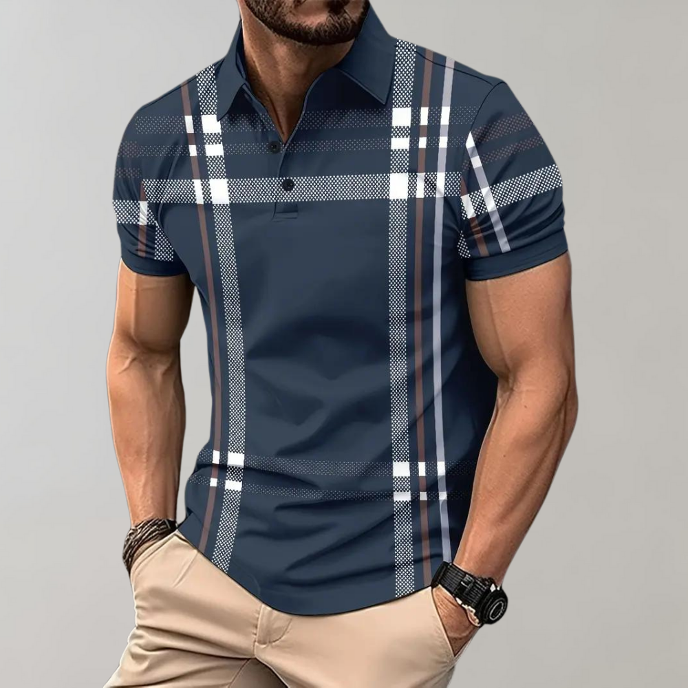 Ruben - Stylish checked men's polo shirt