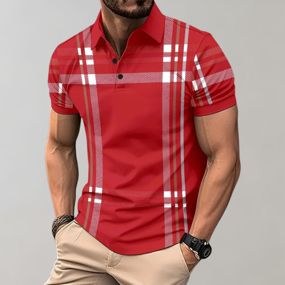 Ruben - Stylish checked men's polo shirt