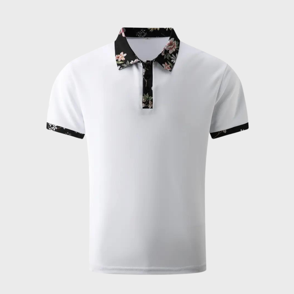 Sander - Men's polo shirt with floral print