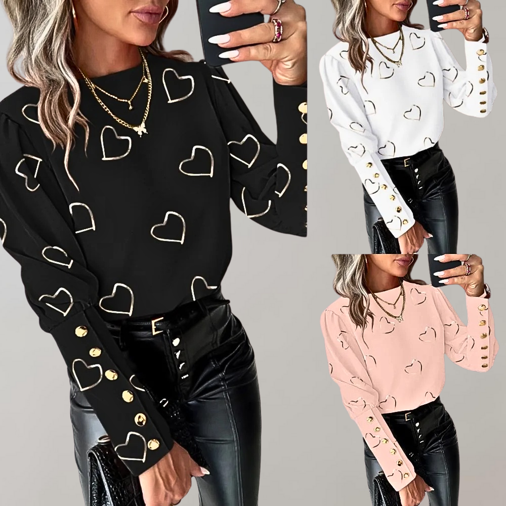 Luvianna - Stylish ladies blouse with heart print