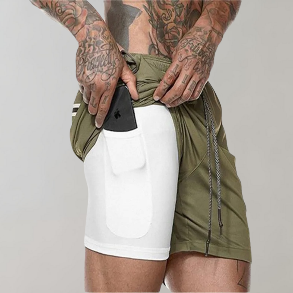 Elliot - 2-in-1 fitness men's shorts