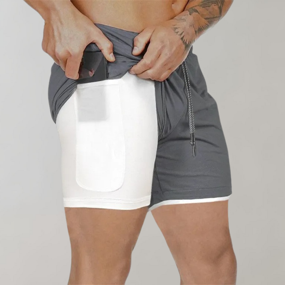 Elliot - 2-in-1 fitness men's shorts