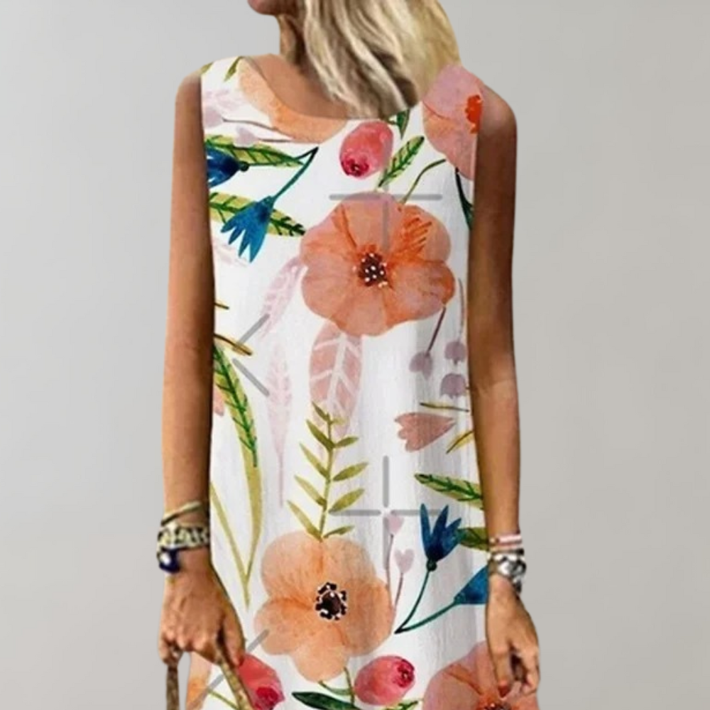 Benedicte - White floral summer dress