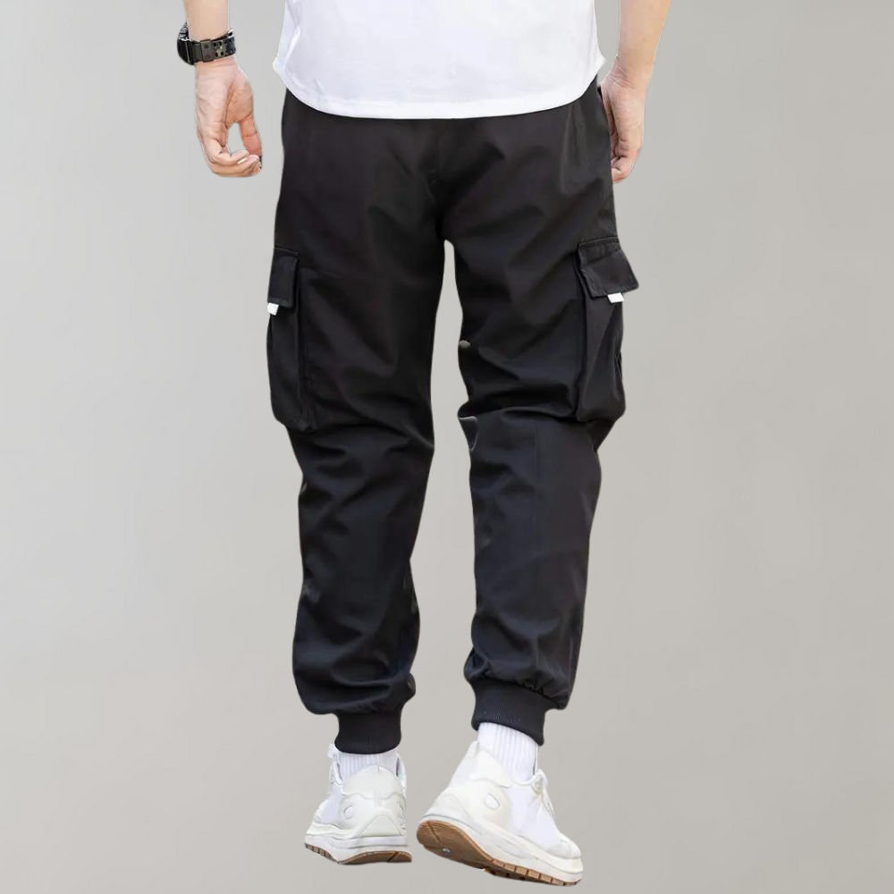 Ankor - Men's trousers with drawstring and flap pockets