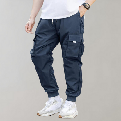 Ankor - Men's trousers with drawstring and flap pockets