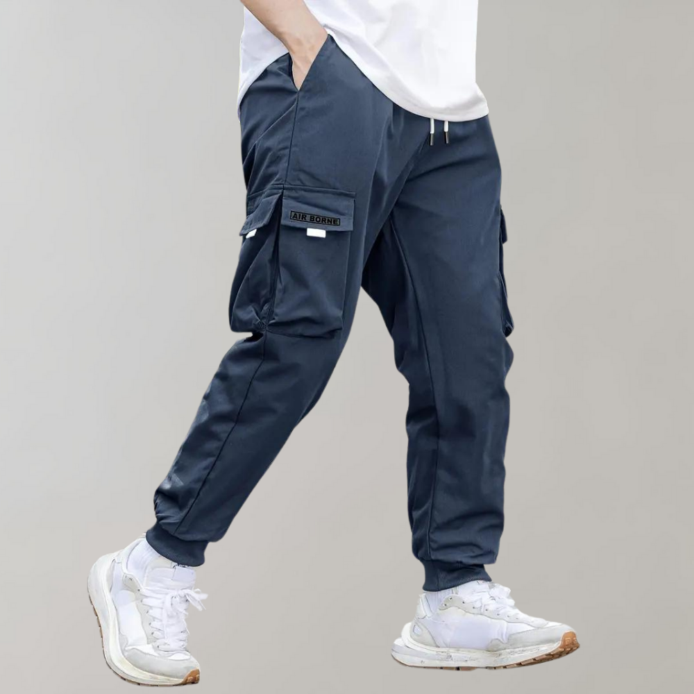 Ankor - Men's trousers with drawstring and flap pockets