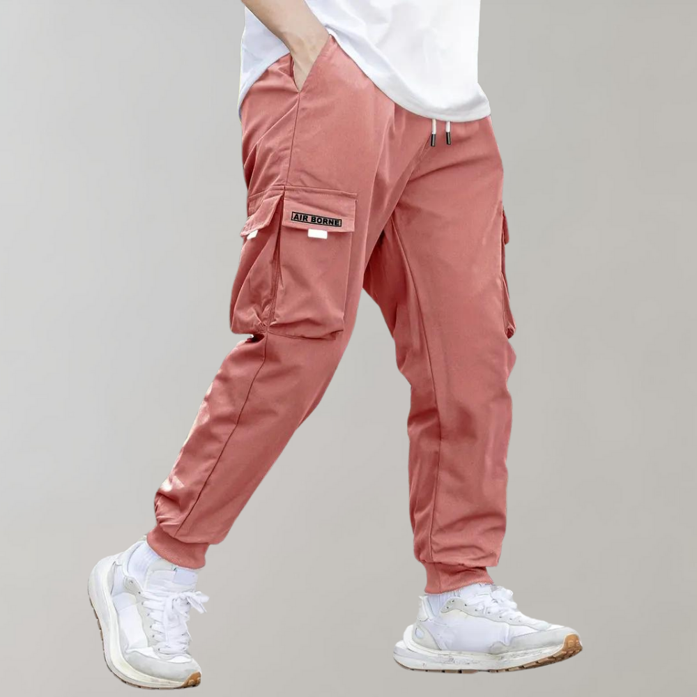 Ankor - Men's trousers with drawstring and flap pockets