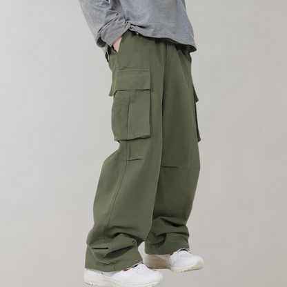 Asger - Straight leg cargo trousers for men