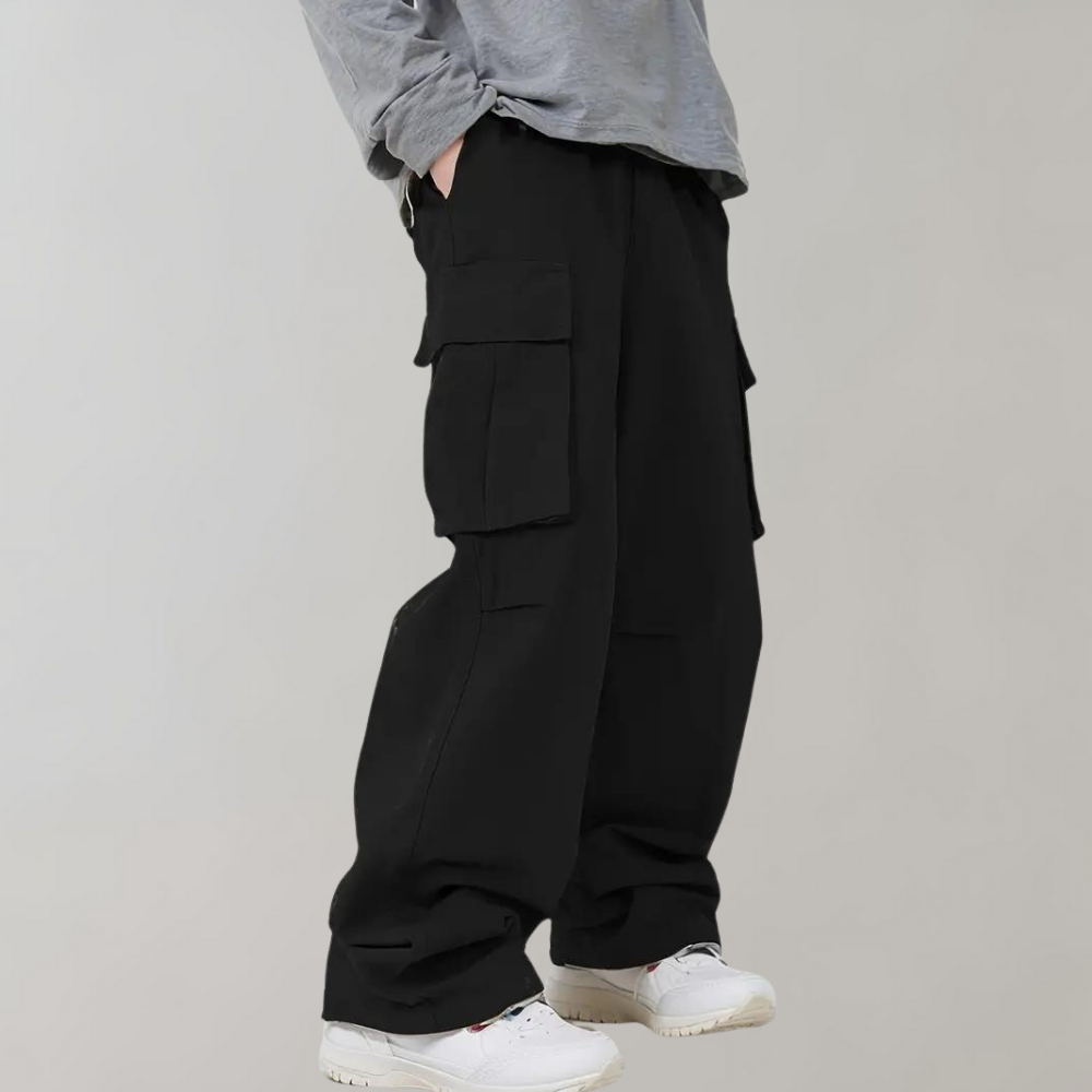 Asger - Straight leg cargo trousers for men