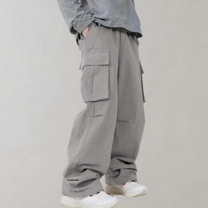 Asger - Straight leg cargo trousers for men