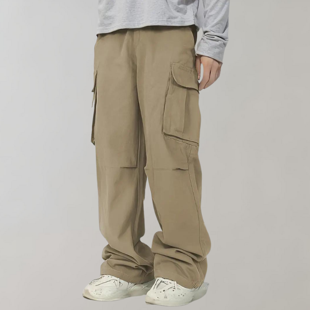 Asger - Straight leg cargo trousers for men